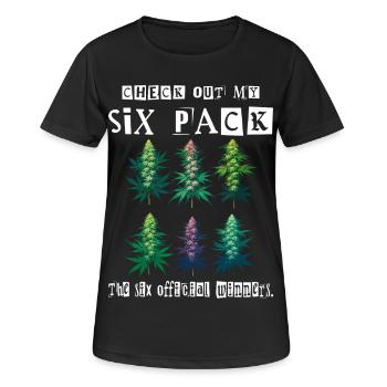 Cannabis Six Pack - T-shirt respirant Femme - noir - Devant - AI Model Female 172 light (172cm)