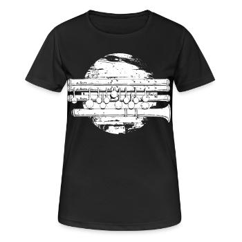Flöte Zeichnung - Frauen T-Shirt atmungsaktiv - Schwarz - Vorne - AI Model Female 172 light (172cm)
