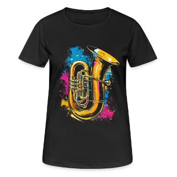 Tuba Streetart - Frauen T-Shirt atmungsaktiv - Schwarz - Vorne - AI Model Female 172 light (172cm)
