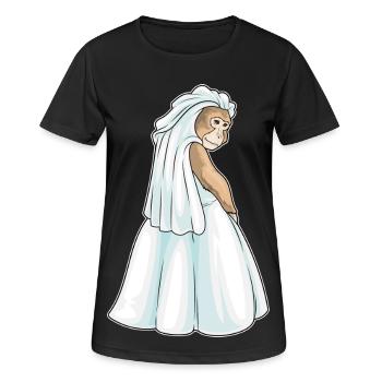 Singe Voile de mariée Mariage - T-shirt respirant Femme - noir - Devant - AI Model Female 172 light (172cm)