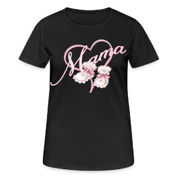 Maman avec coeur et chaussures bébé fille rose - T-shirt respirant Femme - noir - Devant - AI Model Female 172 light (172cm)