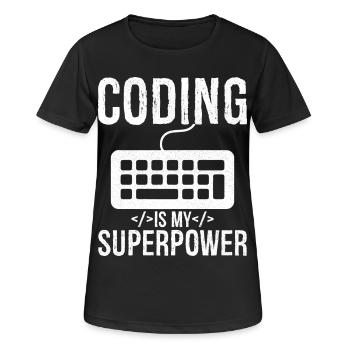 Le codage est mon superpouvoir - T-shirt respirant Femme - noir - Devant - AI Model Female 172 light (172cm)