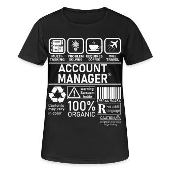 Gestionnaire de compte Résolution de problèmes multitâches - T-shirt respirant Femme - noir - Devant - AI Model Female 172 light (172cm)