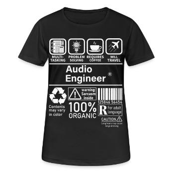 Ingénieur du son multitâche résolution de problèmes - T-shirt respirant Femme - noir - Devant - AI Model Female 172 light (172cm)