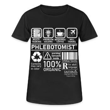 Phlebotomist multi tasking problem solving - Frauen T-Shirt atmungsaktiv - Schwarz - Vorne - AI Model Female 172 light (172cm)