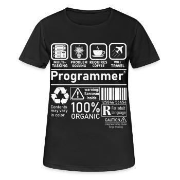 Programmeur multitâche, la résolution de problèmes nécessite - T-shirt respirant Femme - noir - Devant - AI Model Female 172 light (172cm)
