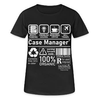 Résolution de problèmes multitâches Case Manager - T-shirt respirant Femme - noir - Devant - AI Model Female 172 light (172cm)