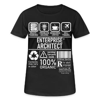 Enterprise Architect multi tasking problem solving - Frauen T-Shirt atmungsaktiv - Schwarz - Vorne - AI Model Female 172 light (172cm)