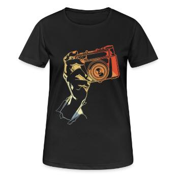 Photographie Style Vintage - T-shirt respirant Femme - noir - Devant - AI Model Female 172 light (172cm)