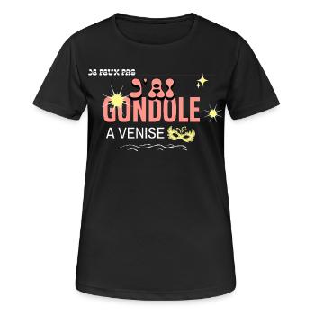 Je peux pas j'ai gondole à Venise (ambiance) - T-shirt respirant Femme - noir - Devant - AI Model Female 172 light (172cm)