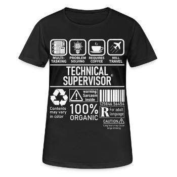 Technical Supervisor multi tasking problem solving - Frauen T-Shirt atmungsaktiv - Schwarz - Vorne - AI Model Female 172 light (172cm)
