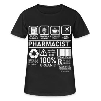 Pharmacist multi tasking problem solving - Frauen T-Shirt atmungsaktiv - Schwarz - Vorne - AI Model Female 172 light (172cm)