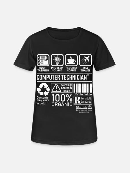 Technicien en informatique multitâche résolution de problèmes - T-shirt respirant Femme - noir