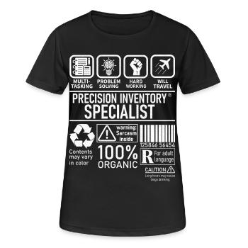 Precision Inventory Specialist multi tasking - Frauen T-Shirt atmungsaktiv - Schwarz - Vorne - AI Model Female 172 light (172cm)