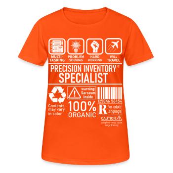 Spécialiste de l’inventaire de précision multitâche - T-shirt respirant Femme - orange néon - Devant - AI Model Female 172 dark (172cm)