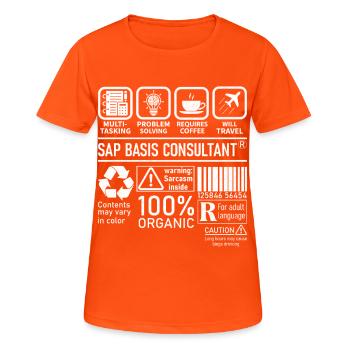 Sap Basis Consultant multi tasking problem solving - Frauen T-Shirt atmungsaktiv - Neonorange - Vorne - AI Model Female 172 dark (172cm)