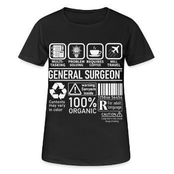 General Surgeon multi tasking problem solving - Frauen T-Shirt atmungsaktiv - Schwarz - Vorne - AI Model Female 172 light (172cm)