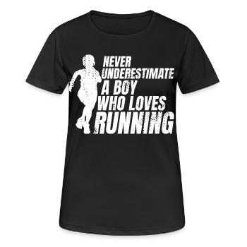 Lustiger Läufer Junge - Frauen T-Shirt atmungsaktiv - Schwarz - Vorne - AI Model Female 172 light (172cm)