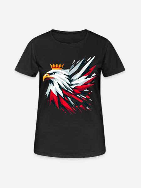 Poland Polska Eagle Flag Flag Geometry Gift - Women's Breathable T-Shirt - black