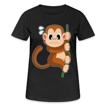 Affe Liane Dschungel - Frauen T-Shirt atmungsaktiv - Schwarz - Vorne - AI Model Female 172 light (172cm)