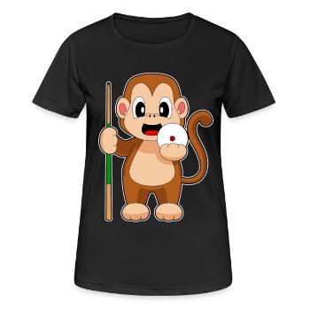 Affe Billiard Queue - Frauen T-Shirt atmungsaktiv - Schwarz - Vorne - AI Model Female 172 light (172cm)