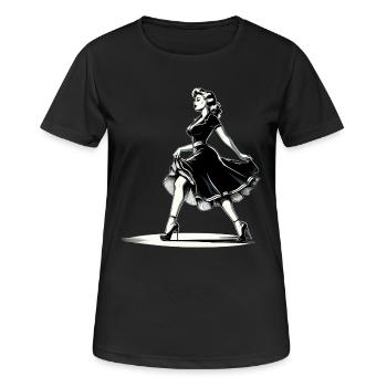 Rockabilly Style Frau Kleid Pumps Retro Geschenk - Frauen T-Shirt atmungsaktiv - Schwarz - Vorne - AI Model Female 172 light (172cm)