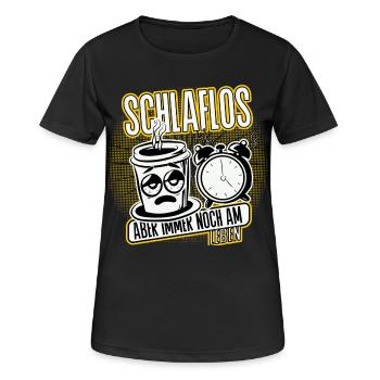 Schlaflos, aber noch am Leben. mom Life - Frauen T-Shirt atmungsaktiv - Schwarz - Vorne - AI Model Female 172 light (172cm)