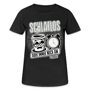 Schlaflos, aber am leben. Kein Schlaf Mom Life. - Frauen T-Shirt atmungsaktiv - Schwarz - Vorne - AI Model Female 172 light (172cm)