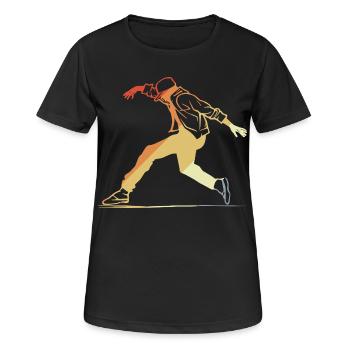 Retro Breakdancing - Frauen T-Shirt atmungsaktiv - Schwarz - Vorne - AI Model Female 172 light (172cm)
