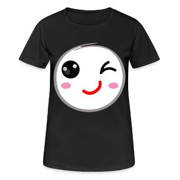 Clin d’œil sourire - T-shirt respirant Femme - noir - Devant - AI Model Female 172 light (172cm)