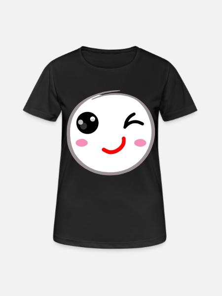 Clin d’œil sourire - T-shirt respirant Femme - noir