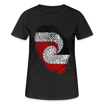 Maori flag fingerprints - Women's Breathable T-Shirt - black - Front - AI Model Female 172 light (172cm)
