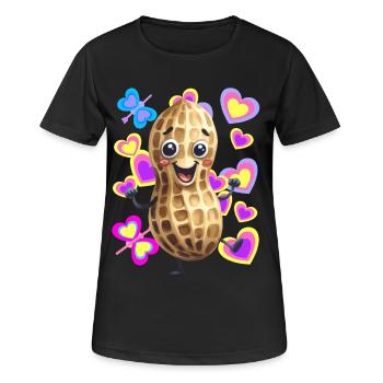 Cacahuète Cacahuètes Rétro des années 80 des années 90 Coeur vintage - T-shirt respirant Femme - noir - Devant - AI Model Female 172 light (172cm)