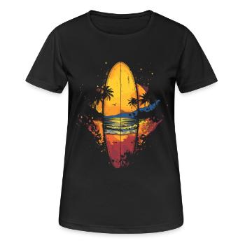 Surfboard - Women's Breathable T-Shirt - black - Front - AI Model Female 172 light (172cm)