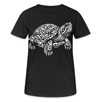 Tortue tribale - T-shirt respirant Femme - noir - Devant - AI Model Female 172 light (172cm)