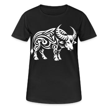 Buffle tribal - T-shirt respirant Femme - noir - Devant - AI Model Female 172 light (172cm)