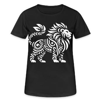 Lion tribal - T-shirt respirant Femme - noir - Devant - AI Model Female 172 light (172cm)
