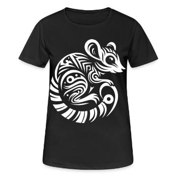 Lémurien tribal - T-shirt respirant Femme - noir - Devant - AI Model Female 172 light (172cm)