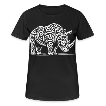 Rhinocéros tribal - T-shirt respirant Femme - noir - Devant - AI Model Female 172 light (172cm)