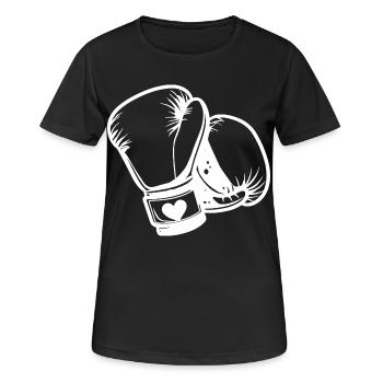 Croquis de gants de boxe - T-shirt respirant Femme - noir - Devant - AI Model Female 172 light (172cm)