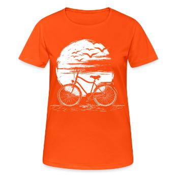 Cycling Drawing - Women's Breathable T-Shirt - neon orange - Front - AI Model Female 172 dark (172cm)