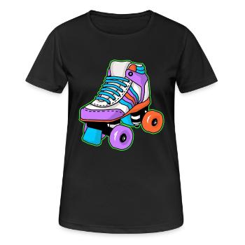 Patineur à roulettes - T-shirt respirant Femme - noir - Devant - AI Model Female 172 light (172cm)