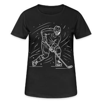 Eishockey Liebhaber Zeichnung - Frauen T-Shirt atmungsaktiv - Schwarz - Vorne - AI Model Female 172 light (172cm)