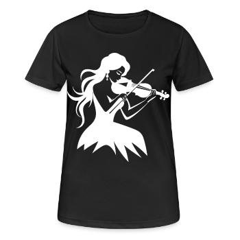Fiddle Girl Drawing - Women's Breathable T-Shirt - black - Front - AI Model Female 172 light (172cm)