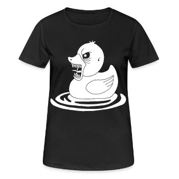 Canard démoniaque blanc - T-shirt respirant Femme - noir - Devant - AI Model Female 172 light (172cm)