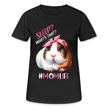 Sleep? What is that? Guinea pig mother mom - Women's Breathable T-Shirt - black - Front - AI Model Female 172 light (172cm)