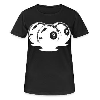 Dessin de boules de billard - T-shirt respirant Femme - noir - Devant - AI Model Female 172 light (172cm)
