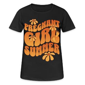 Pregnant Girl Summer - Women's Breathable T-Shirt - black - Front - AI Model Female 172 light (172cm)