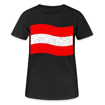 Drapeau vintage de l’Autriche - T-shirt respirant Femme - noir - Devant - AI Model Female 172 light (172cm)