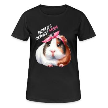 Worlds Okayest Mom Guinea Pig Mom Mom - Women's Breathable T-Shirt - black - Front - AI Model Female 172 light (172cm)